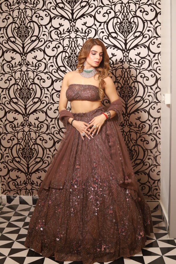 mocha brown lehenga set