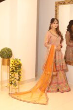 pink heavy sharara suit