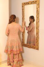 pink heavy sharara suit
