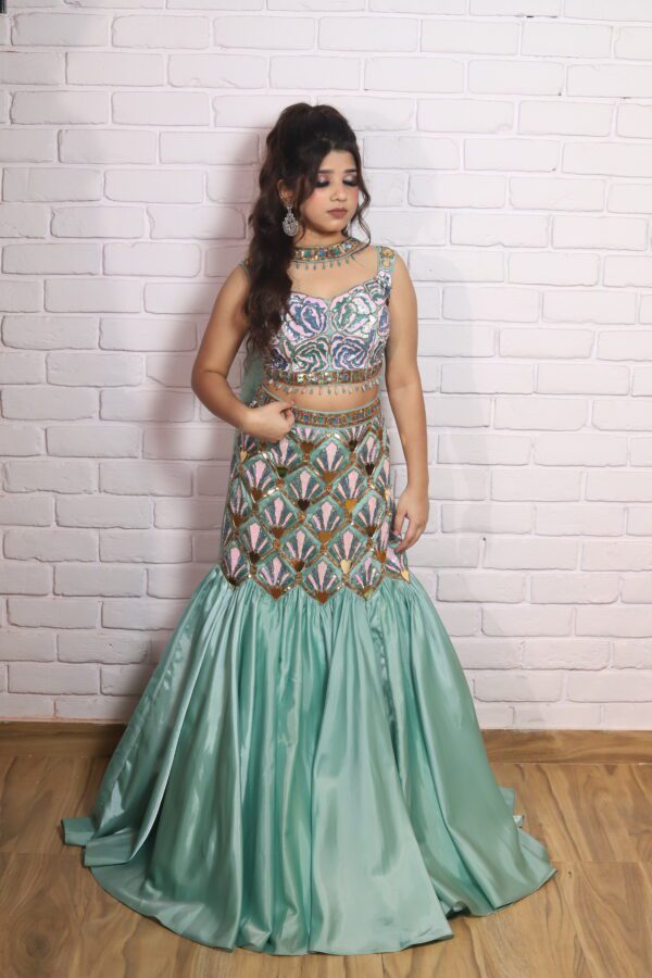 funky fish cut lehenga