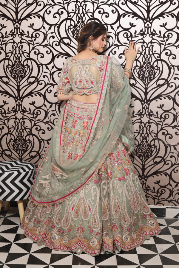 Mint green marwadi lehenga choli