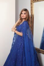 electric blue monotone lehenga choli