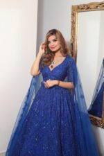 electric blue monotone lehenga choli