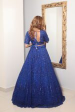 electric blue monotone lehenga choli