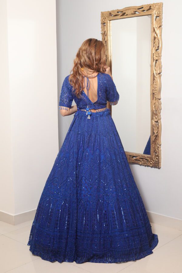electric blue monotone lehenga choli
