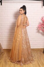 Rust orange heavy lehenga with beautiful blouse