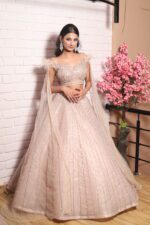 Ball lehenga with bell sleeves