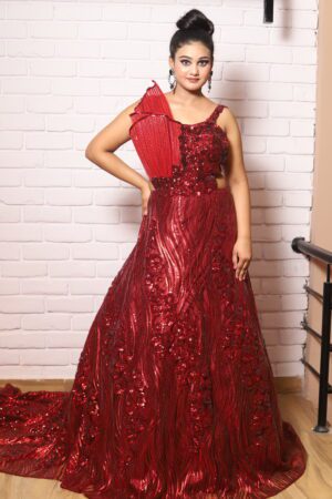 Western flap trail gown