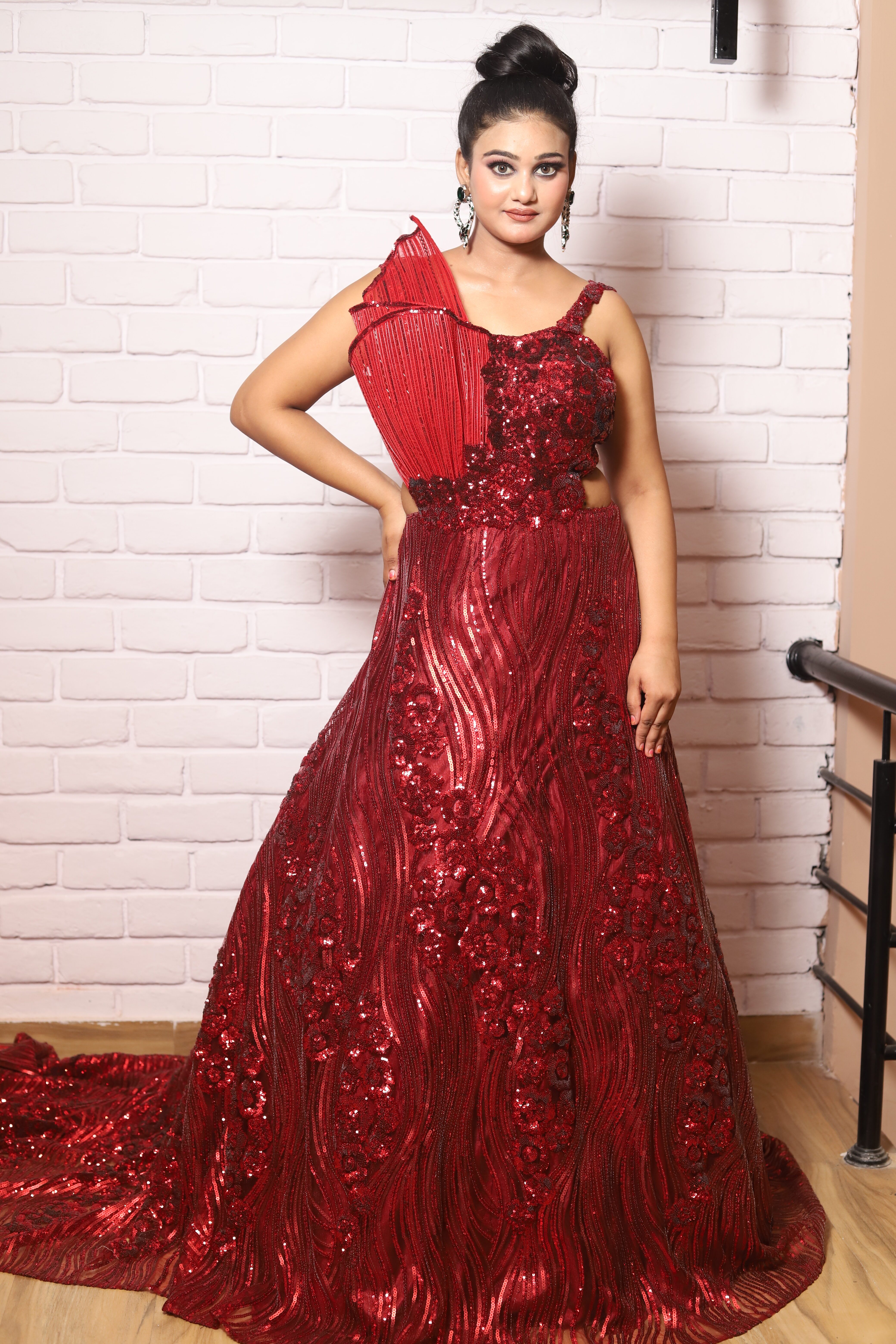 Western flap trail gown