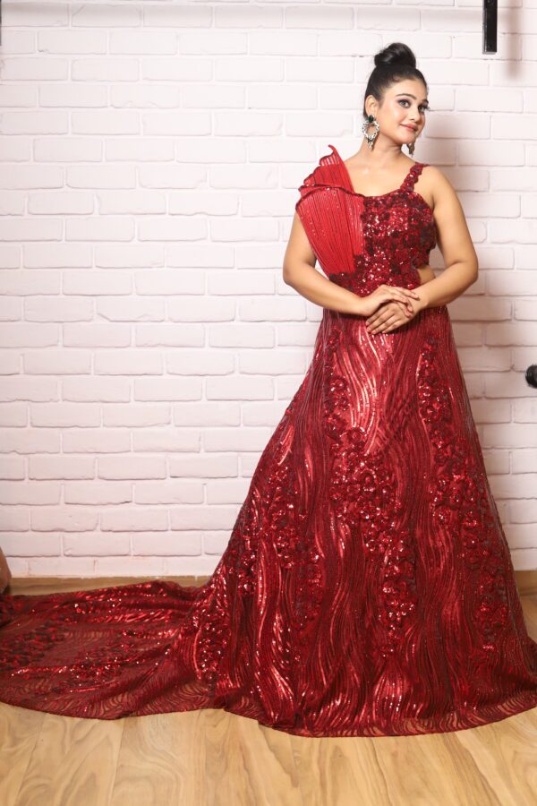 Western flap trail gown