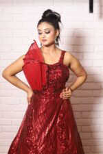 Western flap trail gown