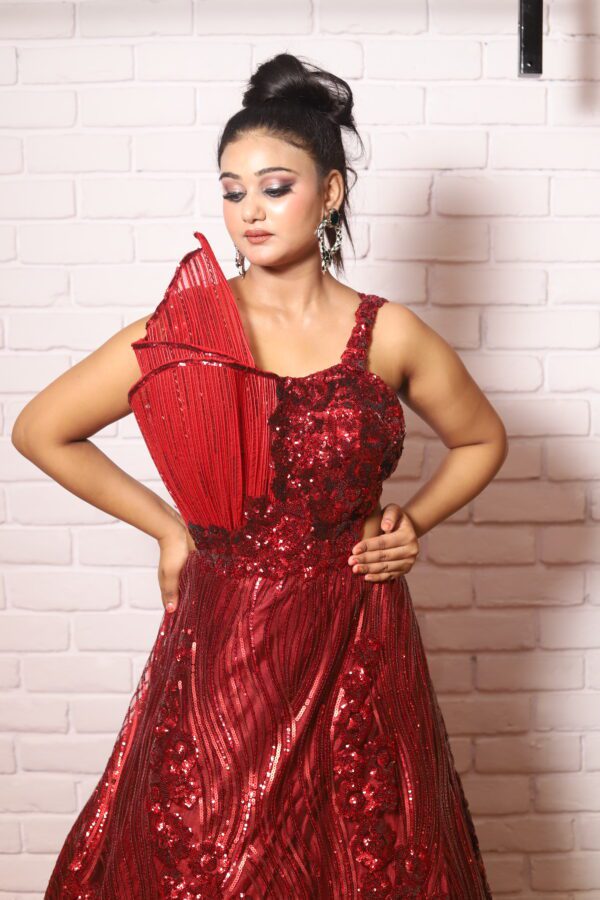 Western flap trail gown