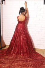 Western flap trail gown
